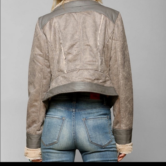 Members Only M grey faux fur lined coat jacket - Picture 3 of 9